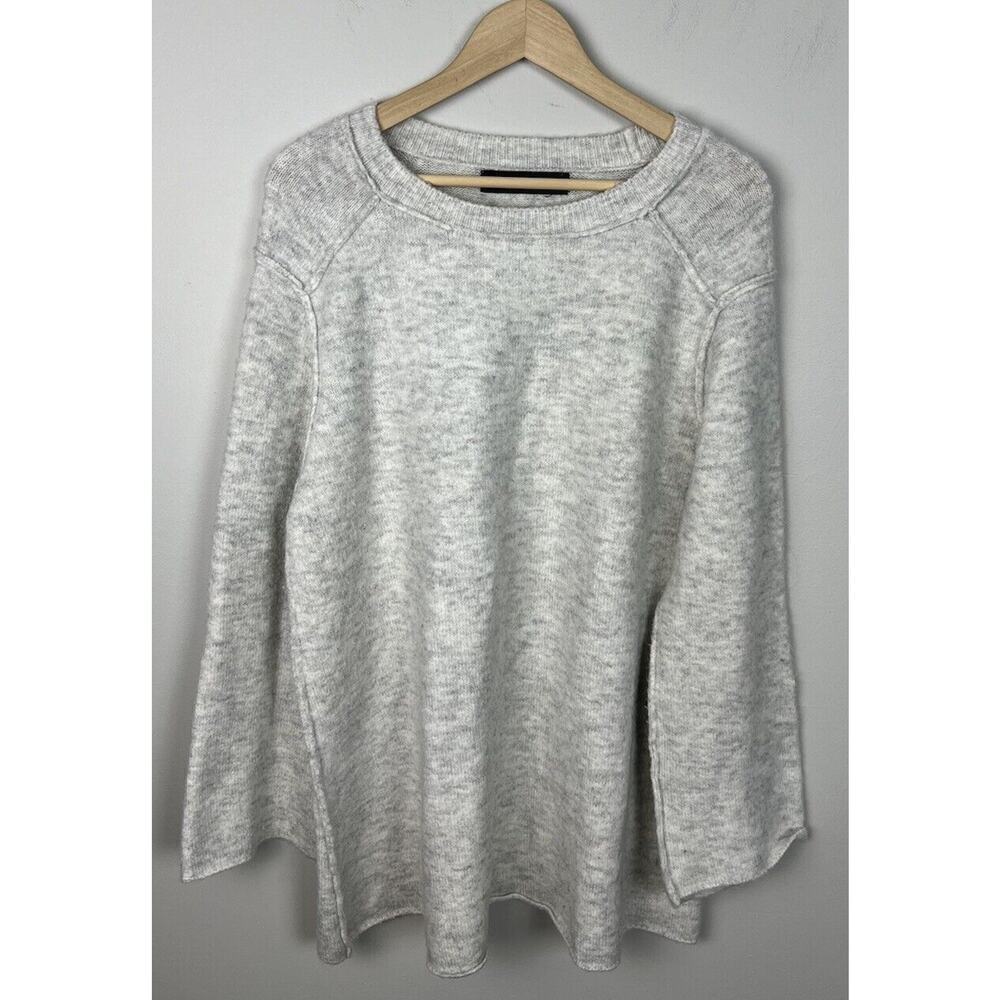 Zara Knit Oversized Gray Sweater Stretch Crewneck Size Small Women’s